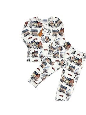Little Eyes Winter‎ Village Bamboo Two-Piece Kids Pyjama Set